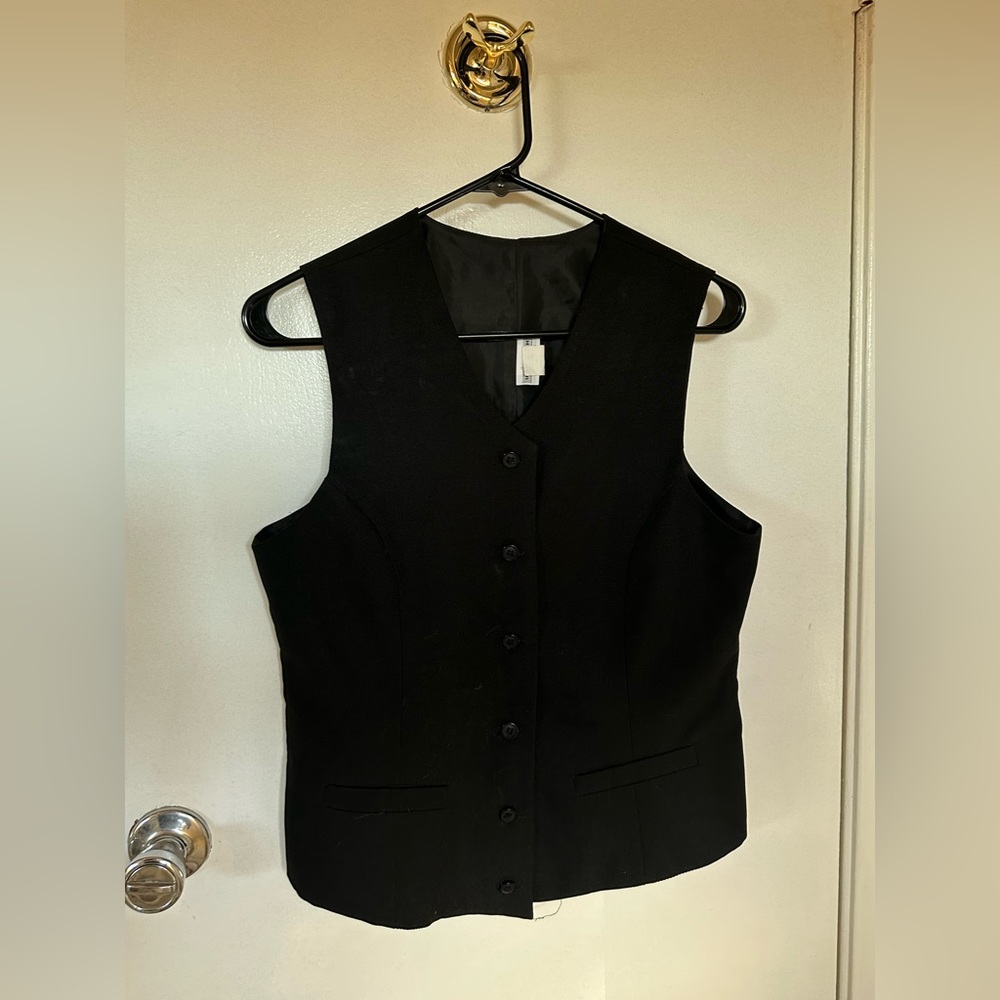 Black vintage polyester vest